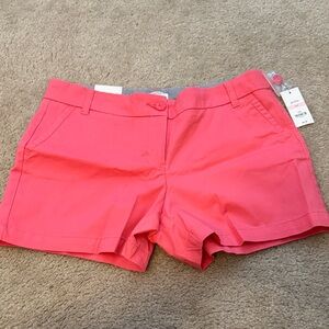 crown & ivy Bright Coral High-Rise Casual Shorts